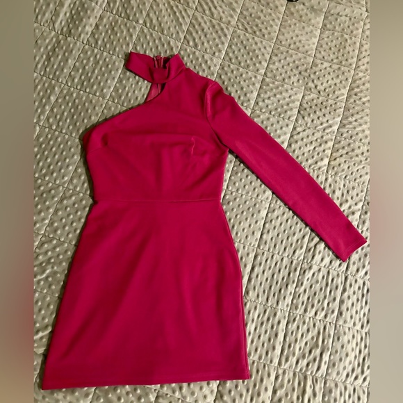 Keep It Interesting Magenta Asymmetrical Cutout Mini Dress - Picture 5 of 5